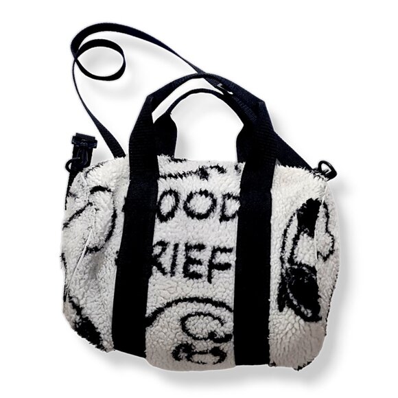 Lazy Oaf rare Snoopy Peanuts Fleece duffel bag - Picture 4 of 9